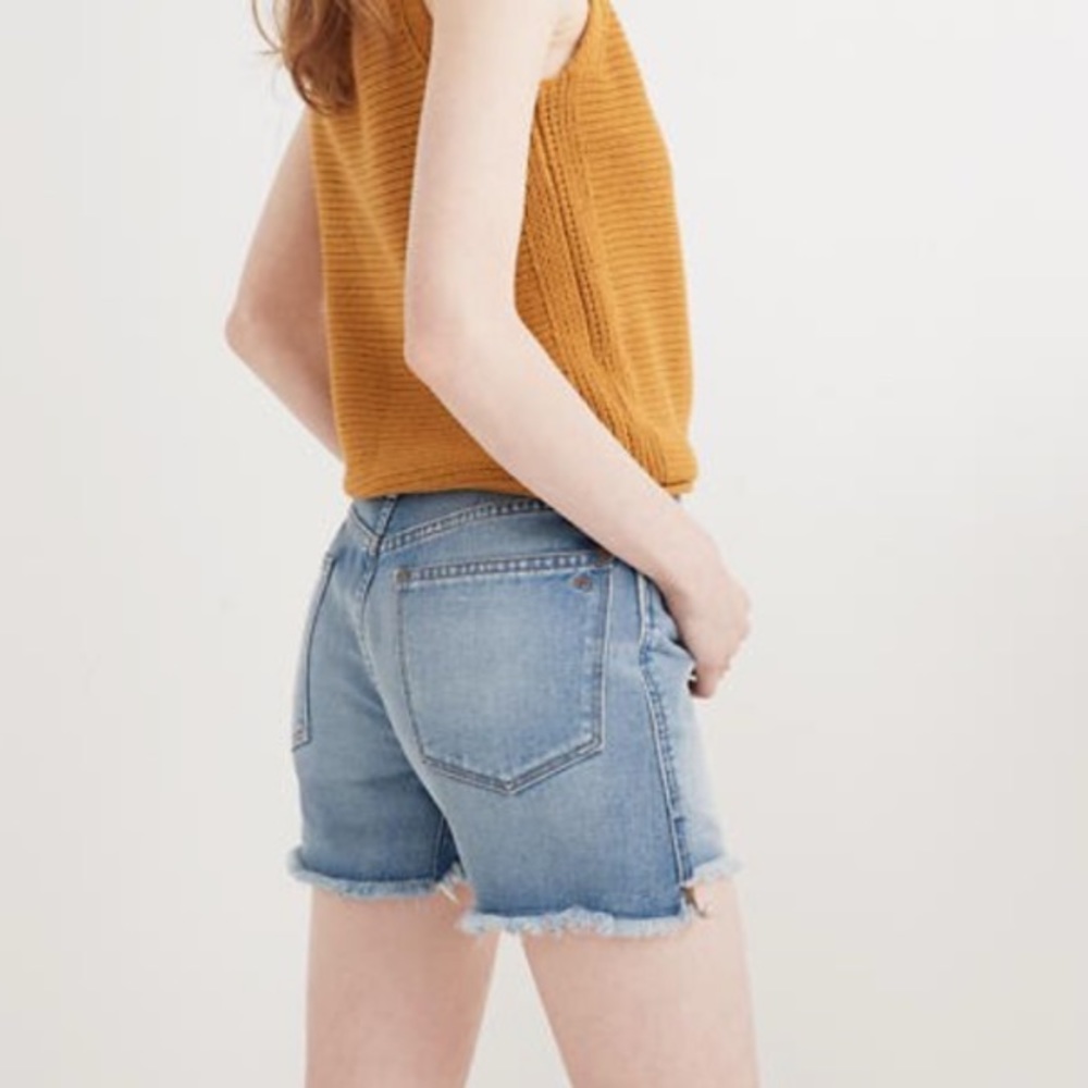 Madewell Perfect Jean shorts step hem edition